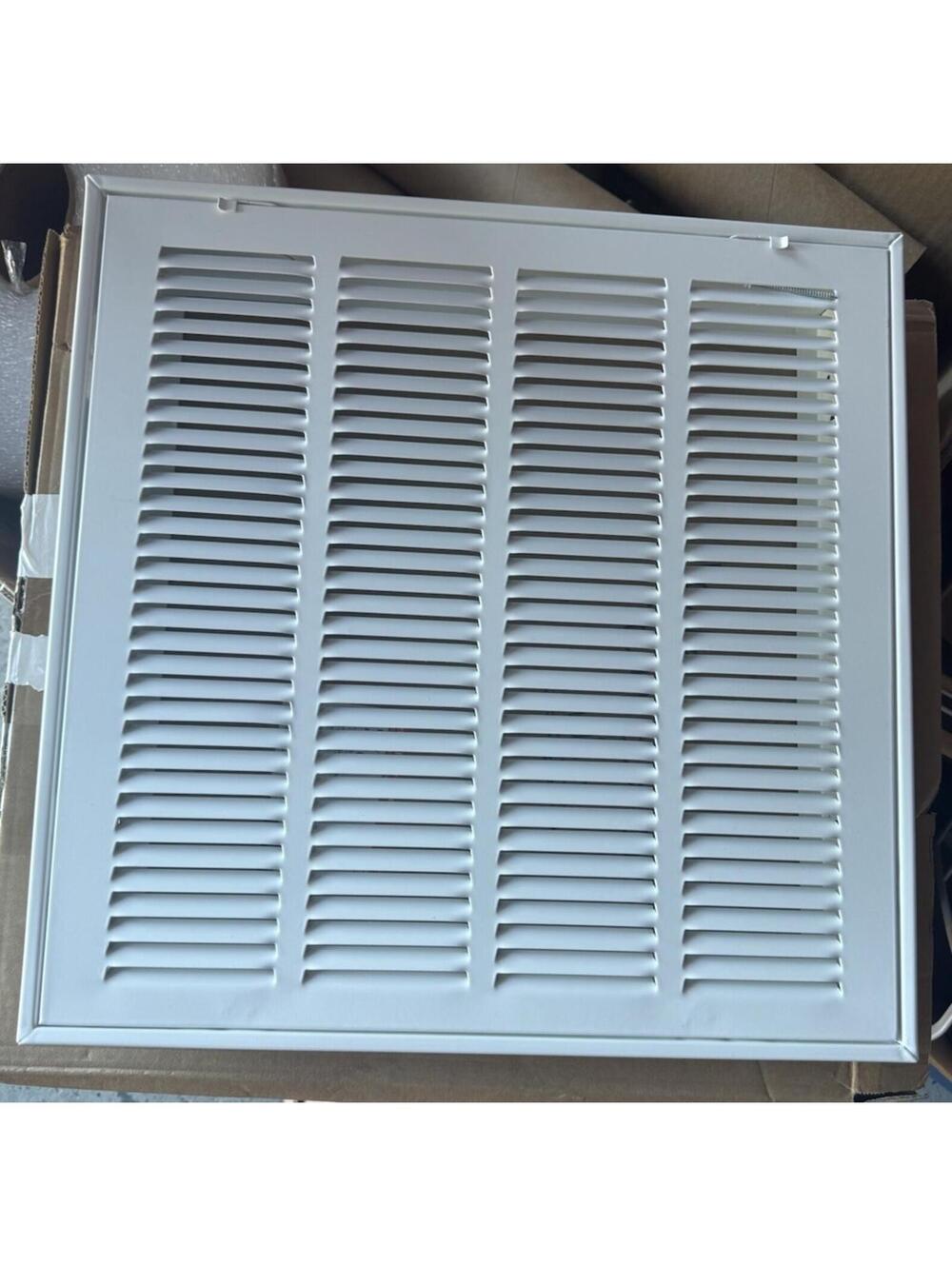 EZ-Flo 16" x 16" Steel Air Return Grille, White Powder Coated Steel 61654